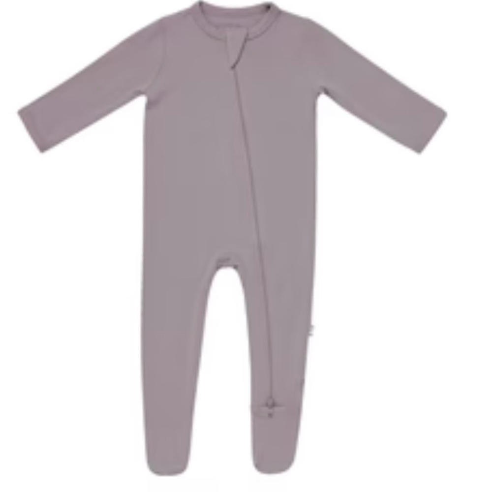 Kyte baby zippered footie in mushroom 6-12 months brown grey